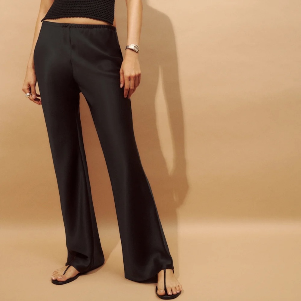 Reformation Gale Mid Rise Satin Bias Pants